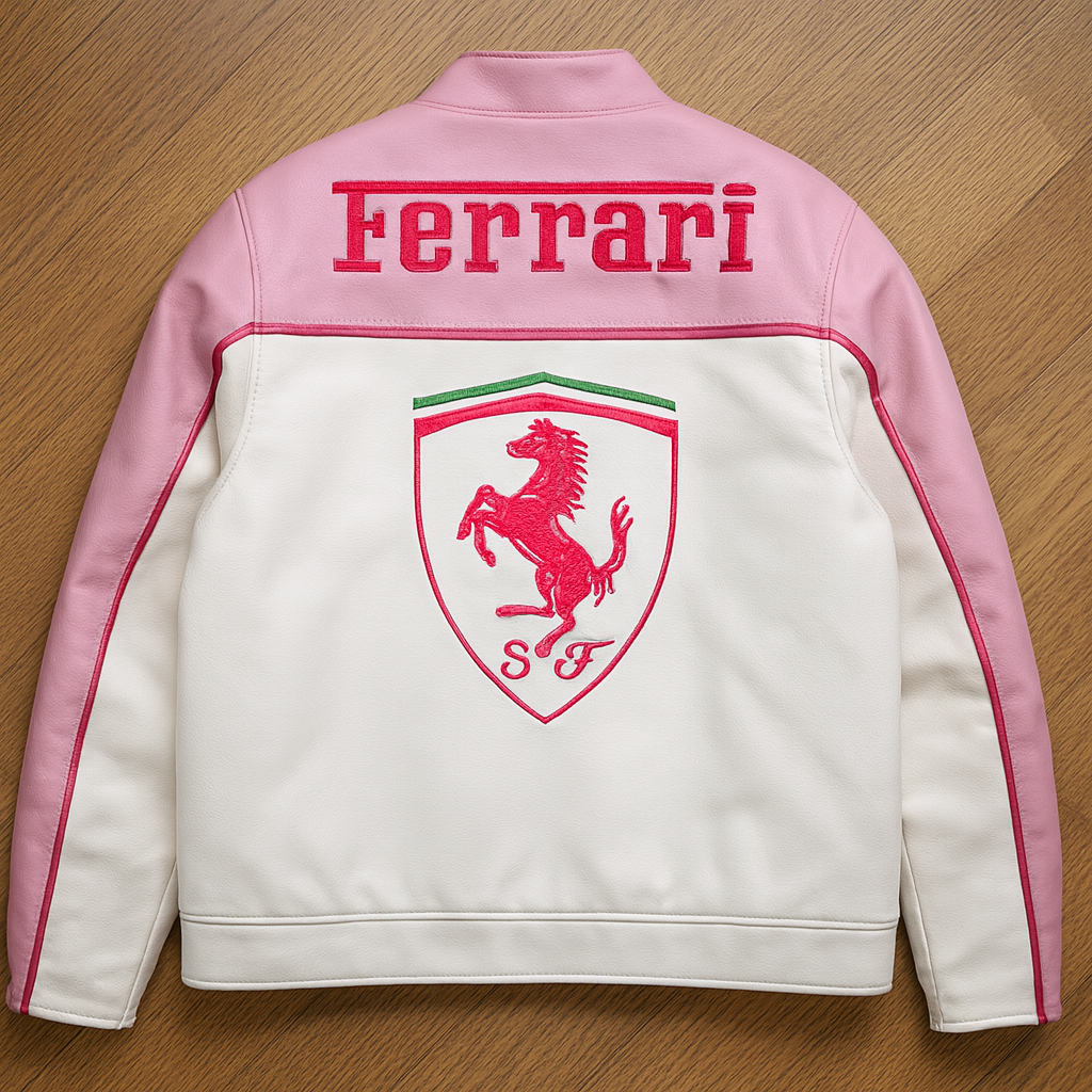 Ferrari Pink Leather Jacket